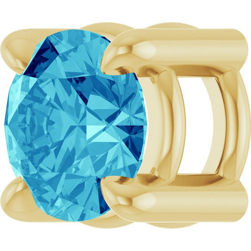 14K Yellow 4 mm Natural Blue Zircon Pendant