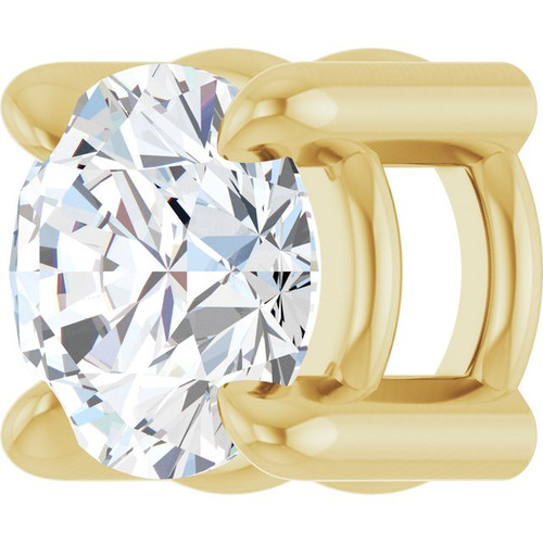 14K Yellow 4 mm Natural White Sapphire Pendant