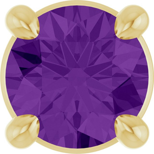 14 Karat Yellow Gold 4 mm Natural Amethyst Gemstone Pendant | $177