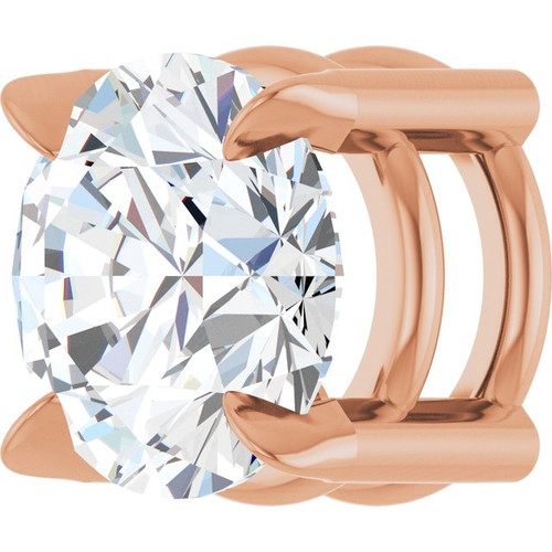 14K Rose 6 mm Natural White Sapphire Pendant