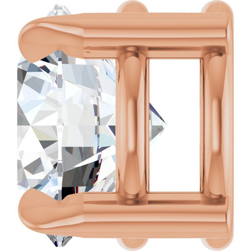 14K Rose 6 mm Natural White Sapphire Pendant