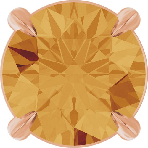 14K Rose 6 mm Natural Citrine Pendant
