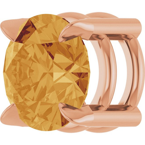 14K Rose 6 mm Natural Citrine Pendant