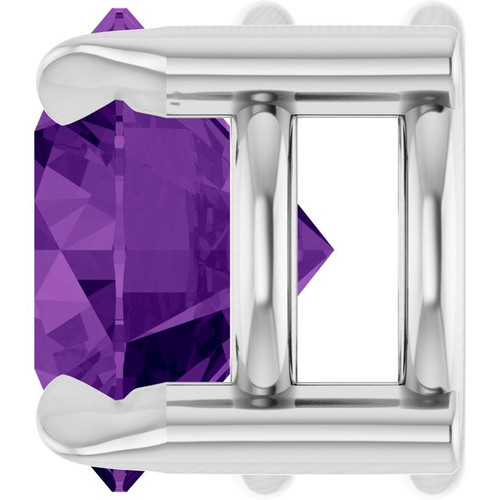 Platinum 6 mm Natural Amethyst Pendant