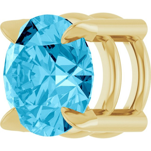 14K Yellow 6 mm Natural Aquamarine Pendant