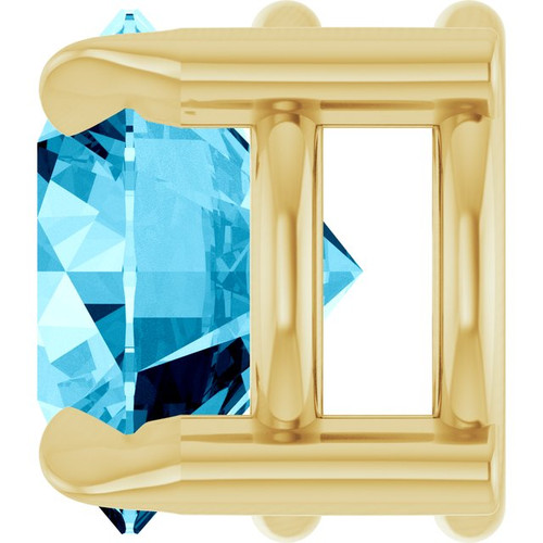 14K Yellow 6 mm Natural Aquamarine Pendant