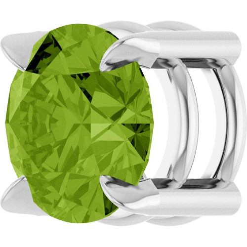 Platinum 6 mm Natural Peridot Pendant