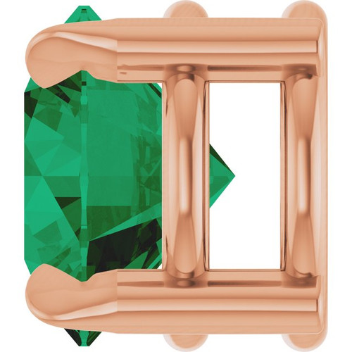 14K Rose 6 mm Natural Emerald Pendant