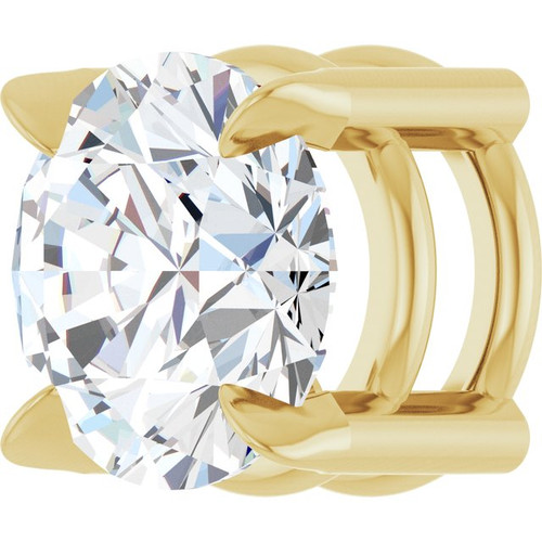 14K Yellow 6 mm Natural White Sapphire Pendant