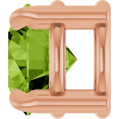 14K Rose 5 mm Natural Peridot Pendant