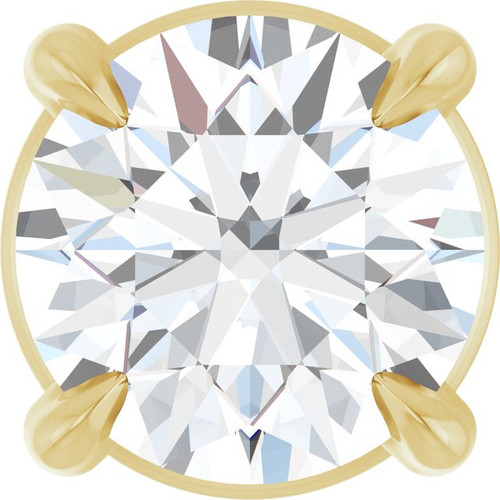 14K Yellow 5 mm Natural White Sapphire Pendant