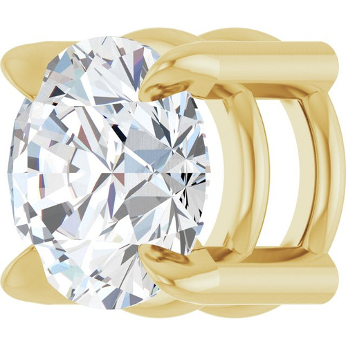 14K Yellow 5 mm Natural White Sapphire Pendant