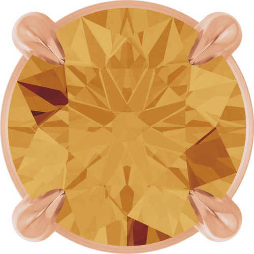 14K Rose 5 mm Natural Citrine Pendant
