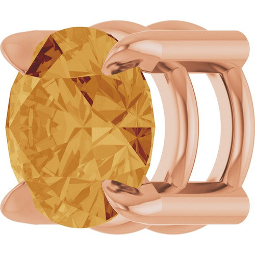 14K Rose 5 mm Natural Citrine Pendant