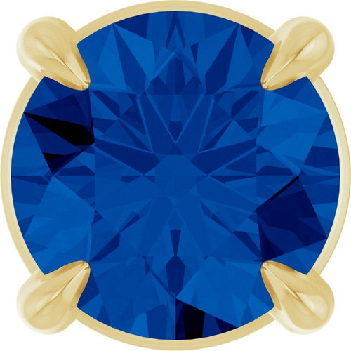 14K Yellow 5 mm Lab-Grown Blue Sapphire Pendant