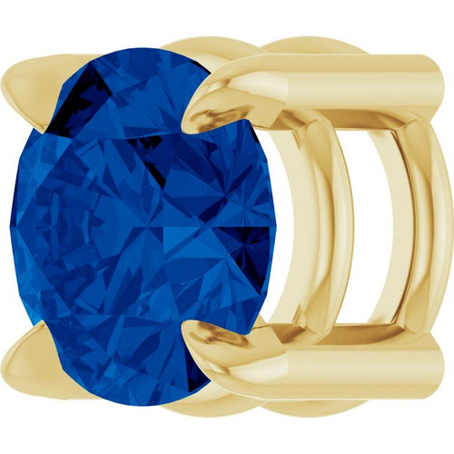 14K Yellow 5 mm Lab-Grown Blue Sapphire Pendant