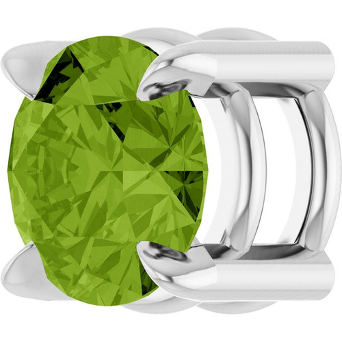 Platinum 5 mm Natural Peridot Pendant