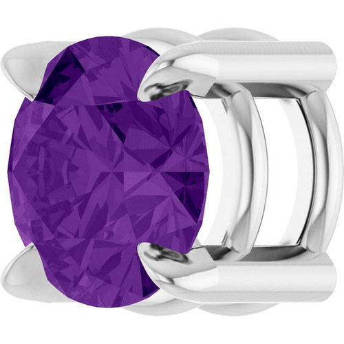 Platinum 5 mm Natural Amethyst Pendant