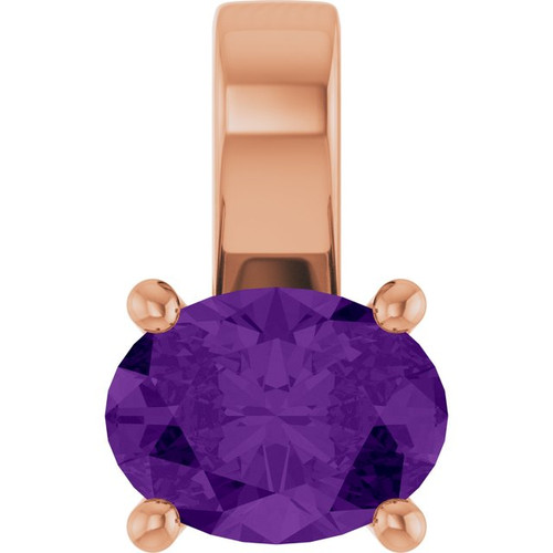 14K Rose Natural Amethyst Pendant