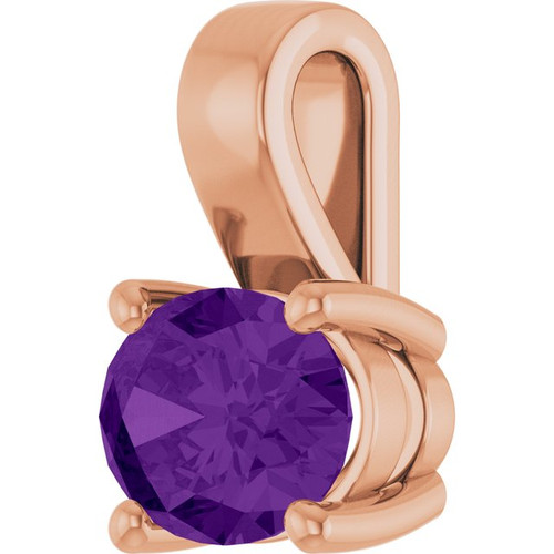 14K Rose Natural Amethyst Pendant