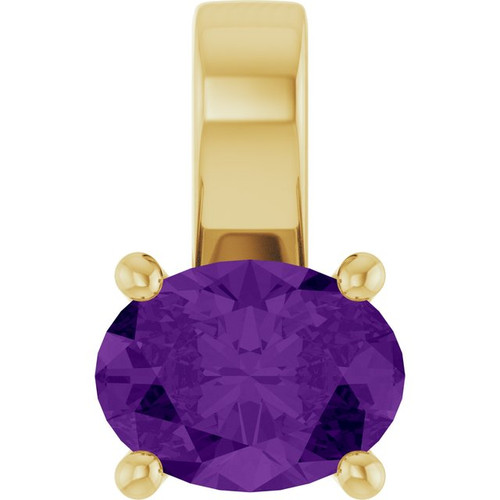 14K Yellow Natural Amethyst Pendant