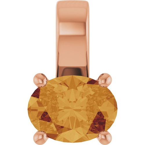 14K Rose Natural Citrine Pendant