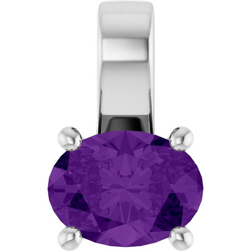 Sterling Silver Natural Amethyst Pendant