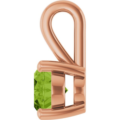 14K Rose Natural Peridot Pendant
