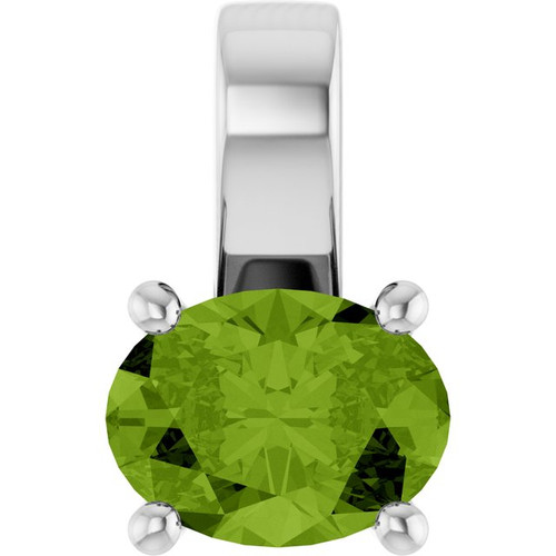 Platinum Natural Peridot Pendant