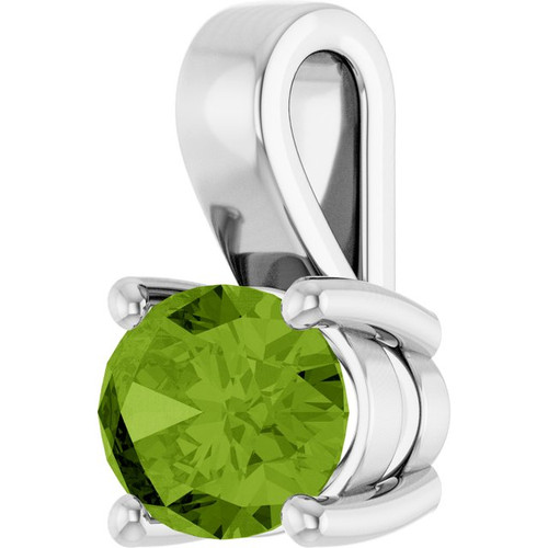 Platinum Natural Peridot Pendant