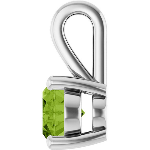 Platinum Natural Peridot Pendant