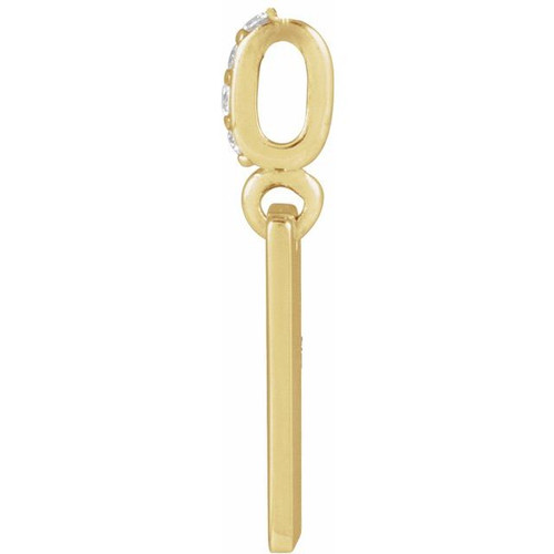 14K Yellow .02 CTW Natural Diamond Engravable Pendant