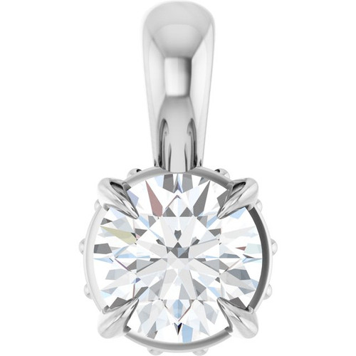 14K White 1/4 CTW Natural Diamond Pendant