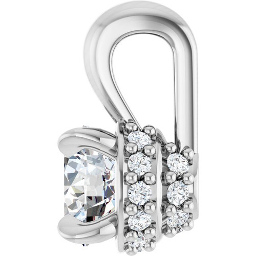 14K White 1/4 CTW Natural Diamond Pendant