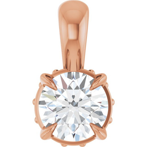 14K Rose 1/4 CTW Natural Diamond Pendant
