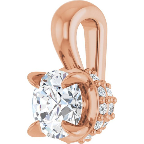 14K Rose 1/4 CTW Natural Diamond Pendant