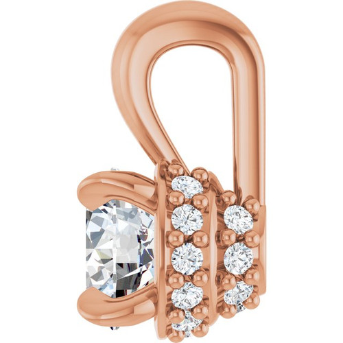 14K Rose 1/4 CTW Natural Diamond Pendant