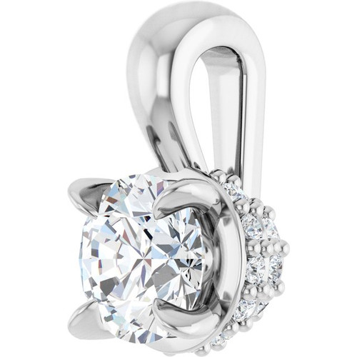 Platinum 1/4 CTW Natural Diamond Pendant