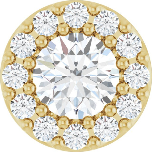 14K Yellow 1/3 CTW Natural Diamond Halo-Style Pendant