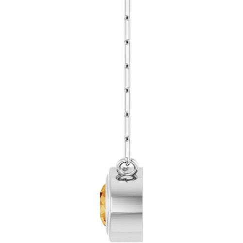 14 Karat White Gold Natural Citrine Necklace 18 Inch, 5mm - $1,064