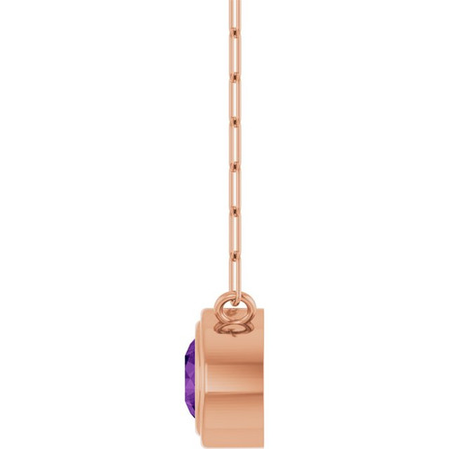 14K Rose Natural Amethyst 18" Necklace