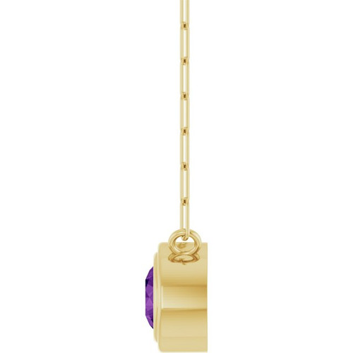 14K Yellow Natural Amethyst 18" Necklace