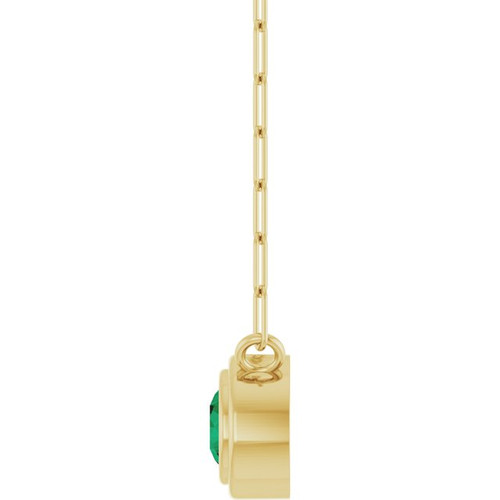 14K Yellow Lab-Grown Emerald 18" Necklace