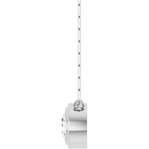 14 Karat White Gold Natural White Sapphire Necklace 18 Inch, 6mm - $1,692