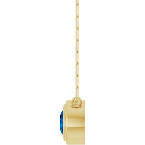 14K Yellow Lab-Grown Blue Sapphire 18" Necklace