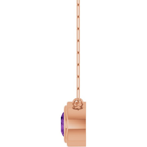 14K Rose Natural Amethyst 18" Necklace