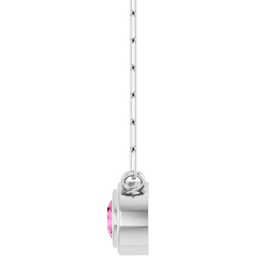 Sterling Silver Natural Pink Sapphire 18" Necklace