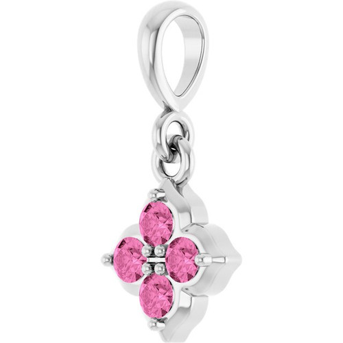 Platinum Lab-Grown Pink Sapphire Pendant
