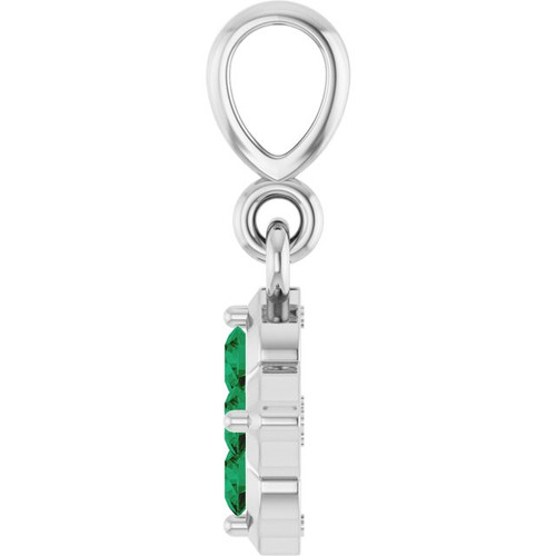 Sterling Silver Lab-Grown Emerald Pendant