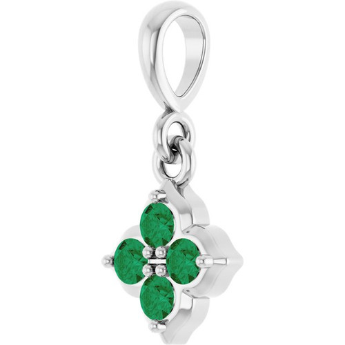 Platinum Lab-Grown Emerald Pendant